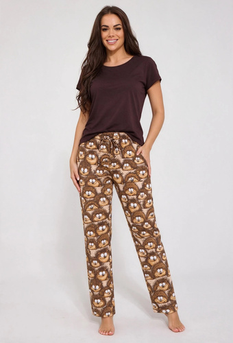 Pantaloni da pigiama donna Cornette 690/53 lunghi 100% cotone