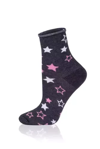 S143D Antilia Calze lunghe Moda Italiana - melange scuro/bianco/rosa