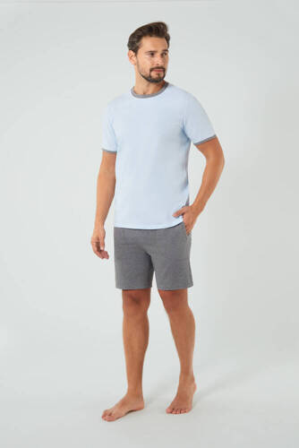 Nikodem Pigiama uomo a maniche corte, pantaloncini Moda italiana - blu