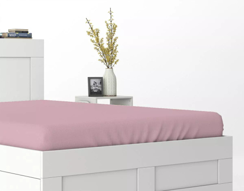 Lenzuolo con angoli in microsatin Poly Detexpol liscio e pratico pastel pink