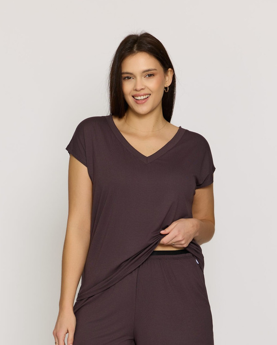 Maglia pigiama blu Mefemi Mila PG71 viscosa morbida comfort  brown