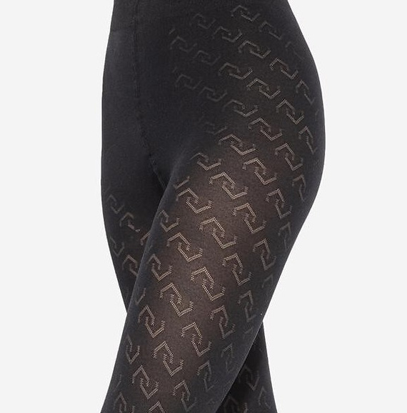 Loretta 156 Gatta collant donna - fantasia geometrica, coprente, 50 den, opaco - nero