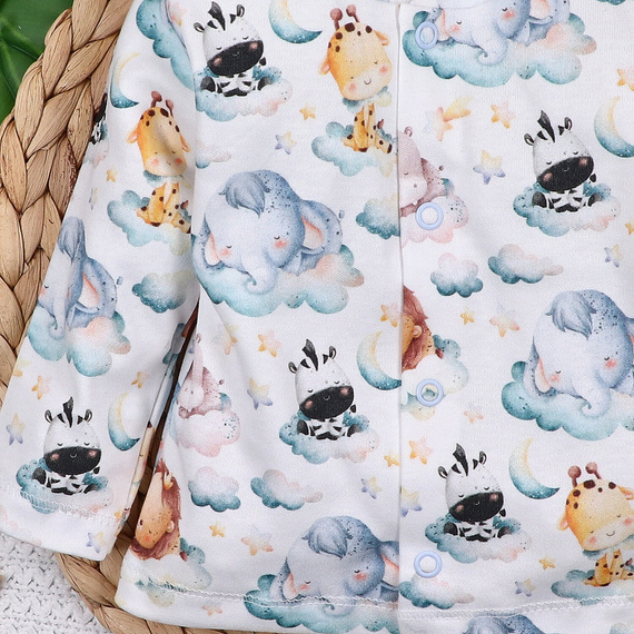 ABN-5610 Caftano per neonato in cotone biologico Nini's Little Dreamers - bottoni a pressione senza nichel, sicuri e confortevoli per il bambino