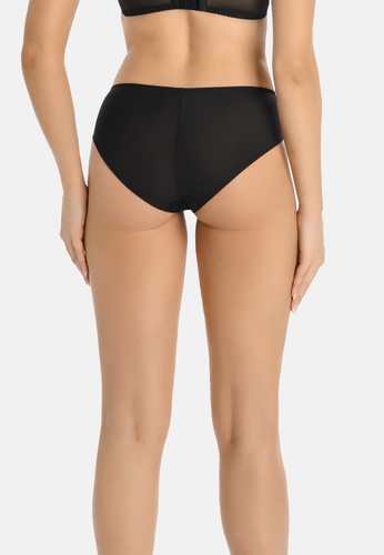 Slip donna nero Teyli 758 a vita alta con doppio tessuto a rete