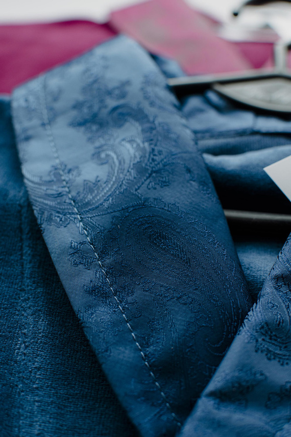 868 Nobile accappatoio da uomo in velluto De Lafense - elegante, morbido, pregiato, denim