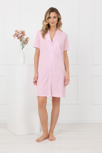 Camicia da notte donna Genna Italian Fashion 100% cotone righe