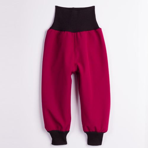 Nicol Pantaloni softshell bambini 229051 con pile, vita alta, polsini - bordeaux