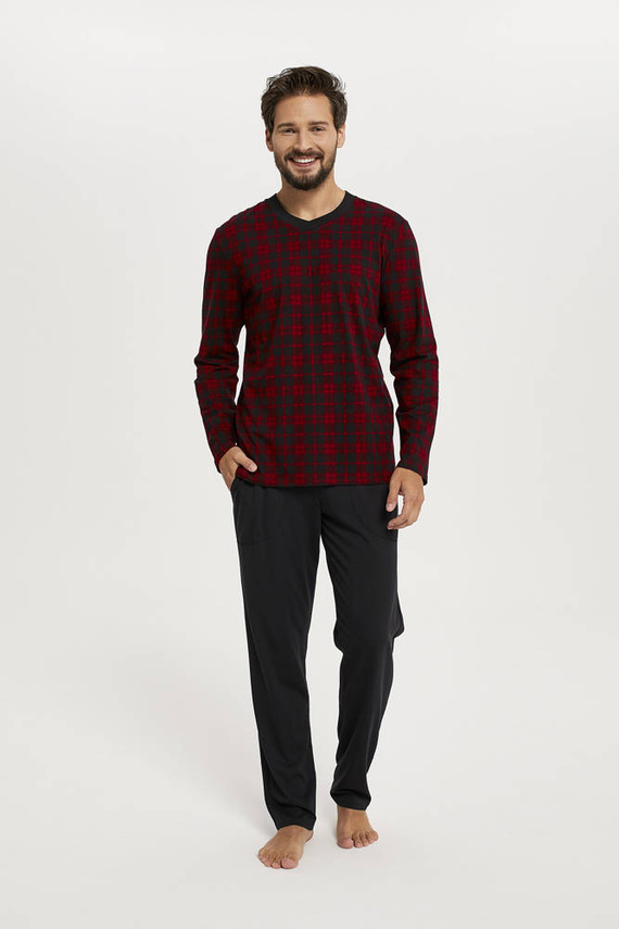 Pigiama e pantaloni a maniche lunghe Elijah Uomo Moda italiana - stampa/nero