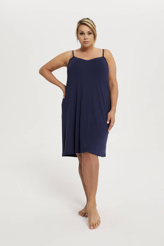 Song Camicia da notte da donna, cinturino stretto Moda italiana - blu navy