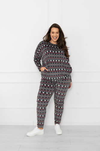 Set donna Navara - set in pile con motivo natalizio con renne Italian Fashion - grafite