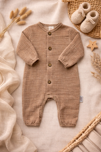 Just Muslin pajacifier 02235BSL Makoma latte- leggero, traspirante, 100% cotone