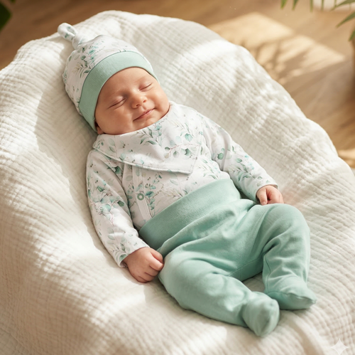 Completo neonato NINI cotone biologico body ghettina cuffietta