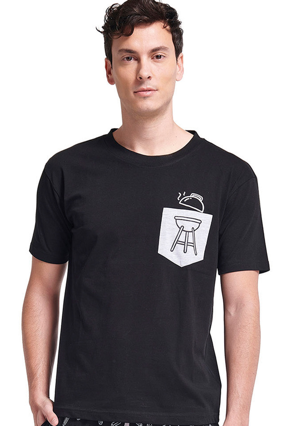 Gianny Pigiama uomo grigio Sorbetto - manica corta, pantaloncini, stampa, cotone