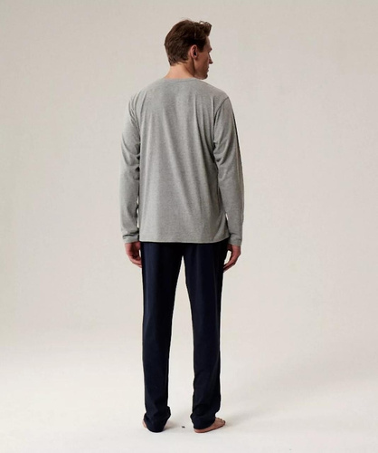 Pigiama da uomo NMP-392 Atlantic - cotone, manica lunga, set elegante per le notti fredde