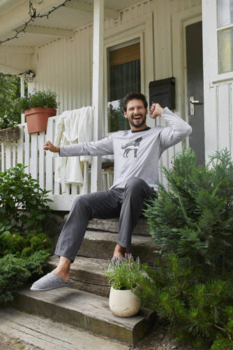 Tikal Uomo manica lunga, pantaloni lunghi Moda Italiana - melange/grafite