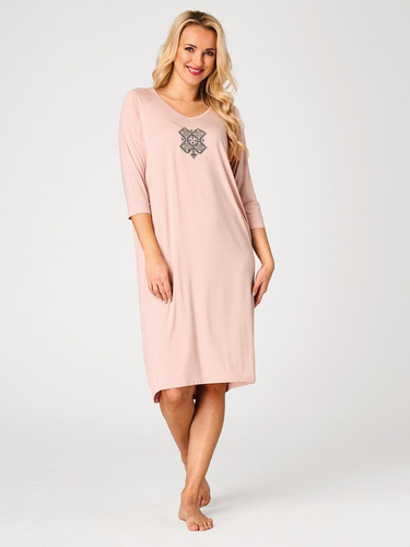 Camicia da notte Key LND 731 color albicocca in viscosa