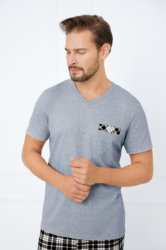 Klark Pigiama uomo a maniche corte, pantaloncini Moda italiana - melange/stampa