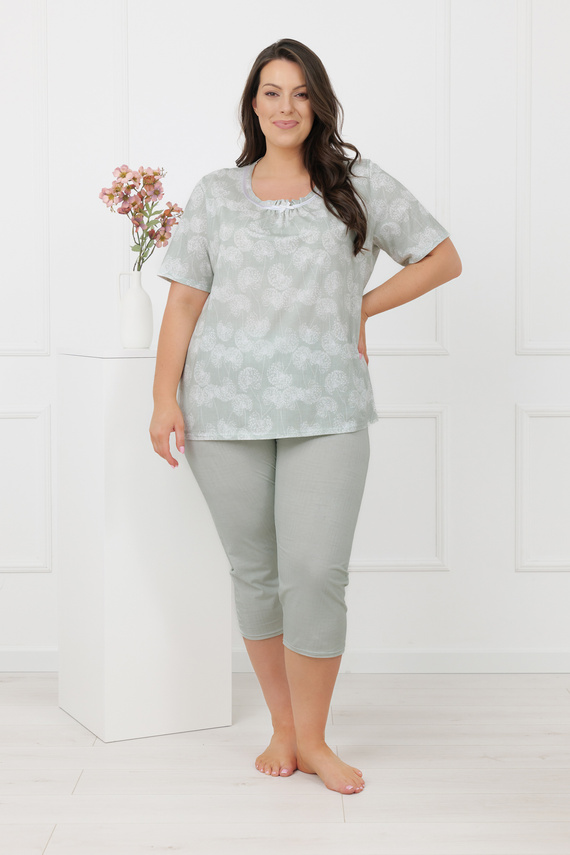 Pigiama donna Eleni Italian Fashion 100% cotone, manica corta, 3/4