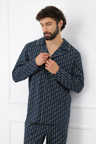 Pigiama uomo Italian Fashion Broken 100% cotone manica lunga con bottoni