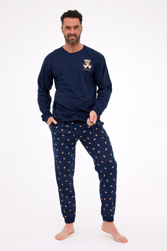 939/300 Big Boss Cornette - pigiama da uomo blu navy, cotone, stampato