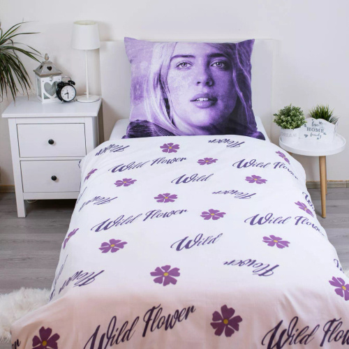 Biancheria letto Billie Eilish 140x200 cotone Jerry Fabrics zip
