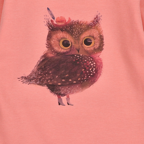 KAR-3001 Camicetta a maniche lunghe da bambina Lagarto Verde salmone - elegante, cotone, produzione polacca