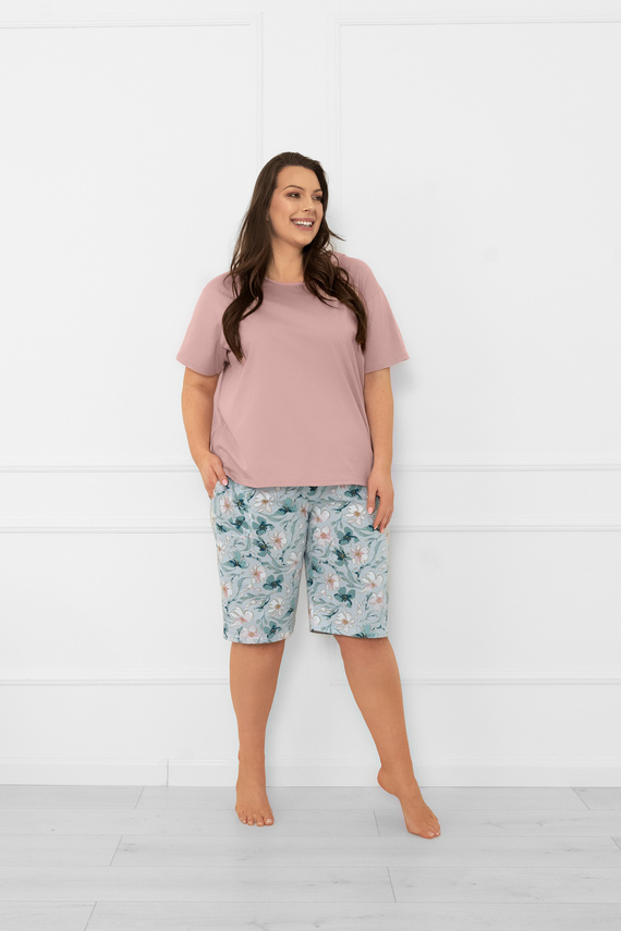 Pigiama da donna Perlis - manica corta, pantalone corto, cotone Moda italiana