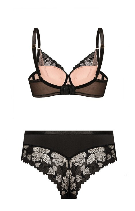 Slip bikini Hanna Mefemi - a vita alta, in pizzo, con rete beige