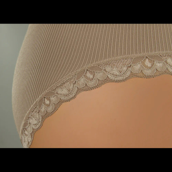 Slip donna Sesto Senso 6108 pizzo senza cuciture elastico comfort beige