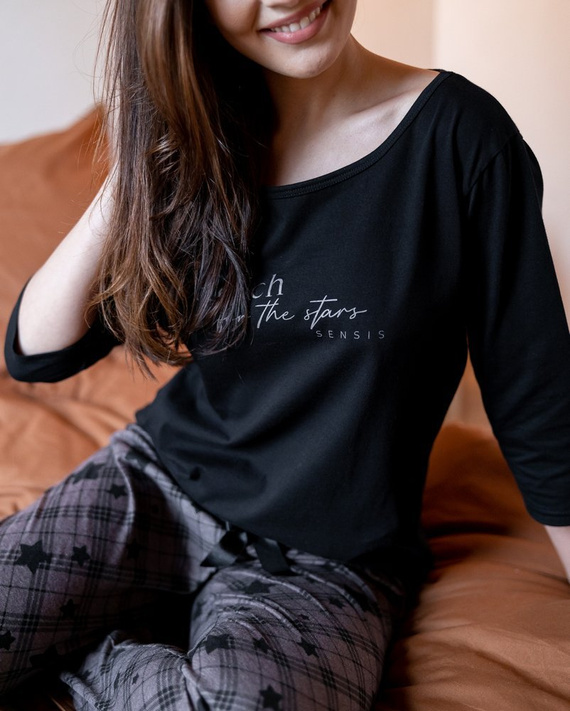 Sensis Reach For The Stars Pigiama da donna - nero-marrone