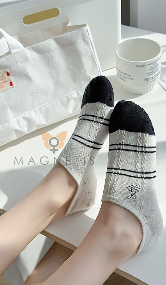 Calzini ballerina donna CC-251109 Magnetis – stopki in cotone con silicone