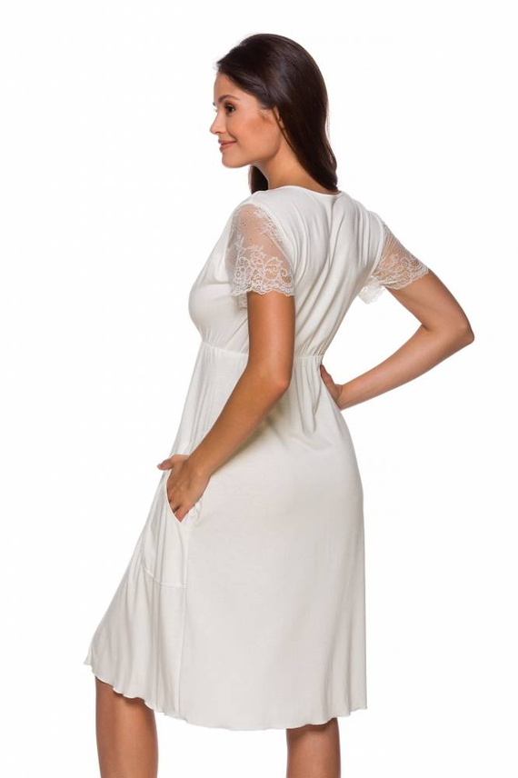 3145 Camicia da notte per maternità e allattamento Lupoline - ecrù