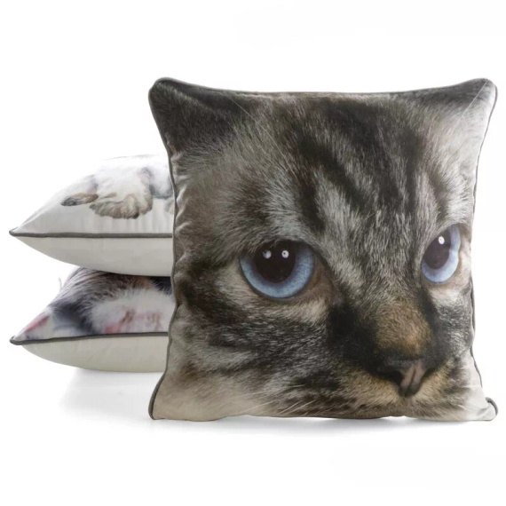 Copricuscino Animal 45x45 velluto Eurofirany con zip cat 