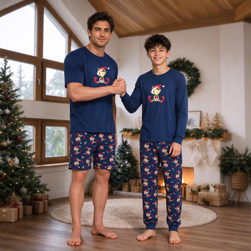 Cornette Elf 2 Christmas 967/62 Pigiama Giovane Blu Navy 100% Cotone