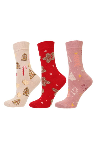 Calze donna Moraj CSLS250-048 natalizie in cotone senza cuciture, senza costrizione