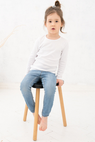 T-shirt Tosia per bambina, manica lunga - Moda italiana - bianco