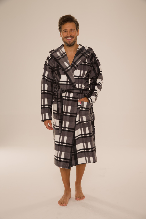 034 Accappatoio da uomo con cappuccio Lafense - Caldo, morbido, comfort premium - Ideale per la casa e la spa