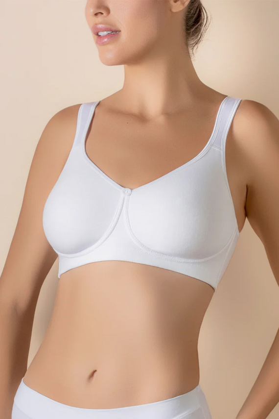 Reggiseno senza ferretto Selene Hellen bianco in cotone morbido e comodo