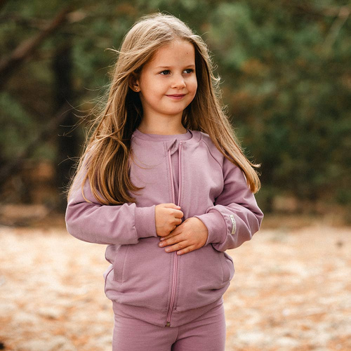 Simply Comfy Felpa bomber Eevi heather per bambini - cotone, leggera, senza cappuccio