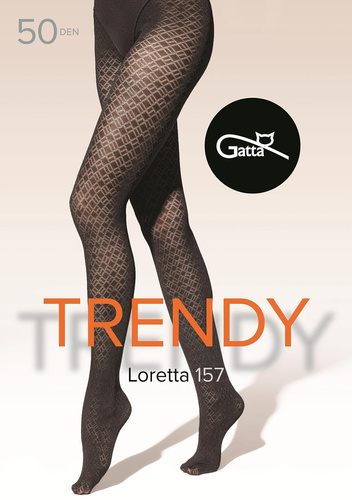 Loretta 157 Gatta collant donna - opaco, 50 den, fantasia - nero