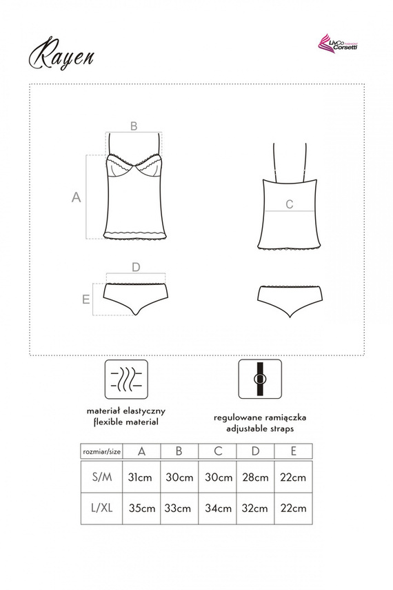 Rayen LC 90020 Set donna due pezzi LivCo Corsetti Moda