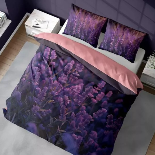 5317 Una biancheria da letto in microfibra 3D con motivo lavanda tramonto - Detexpol