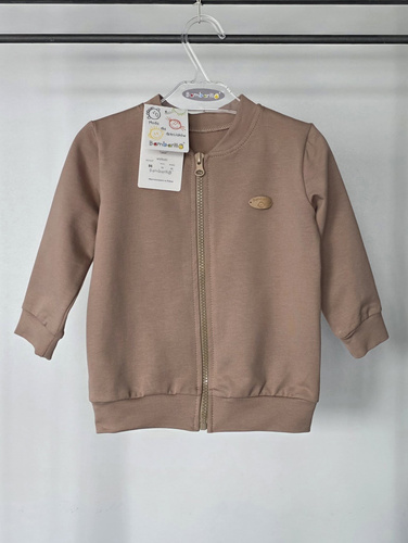 Tuta Bambino Leon Bambarillo Beige in Cotone con Zip 95% Cotone