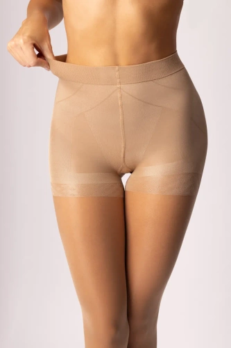 Collant donna push up 15 DEN | Modellante, Trasparente, Effetto lifting posteriore Mona beige