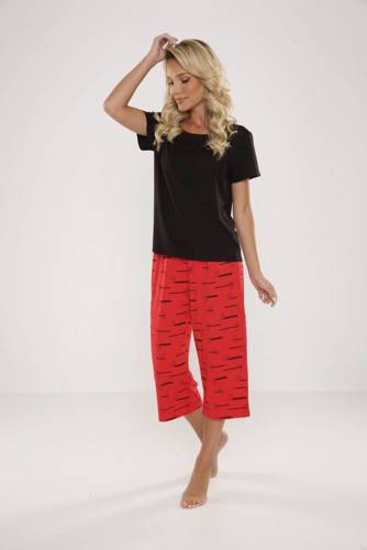 661 Pigiama da donna Cat Love Forex - rosso