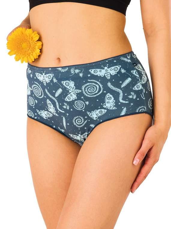 Slip da donna KEY LPC 635 B26 midi 2 pezzi in cotone nero e rosso