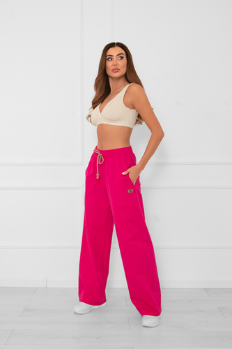 Pantaloni lunghi da donna Caro fucsia - pantaloni eleganti e alla moda in un colore alla moda