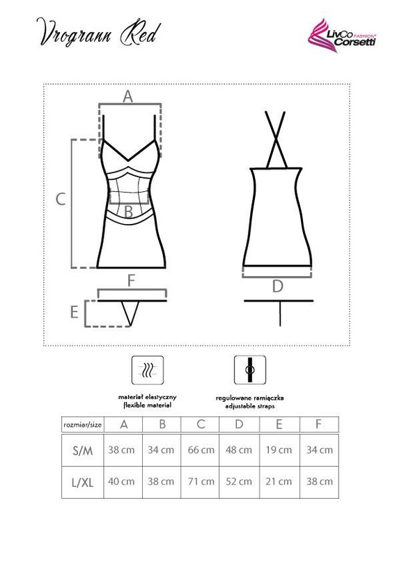 Vrogrann Chemise e perizoma rossi LivCo Corsetti Fashion