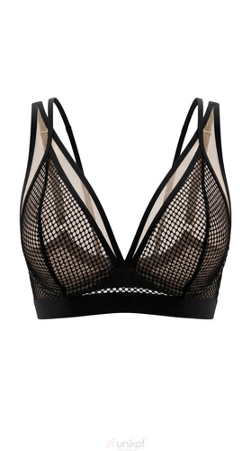 Reggiseno soft Edith Unikat nero trasparente in rete bralette