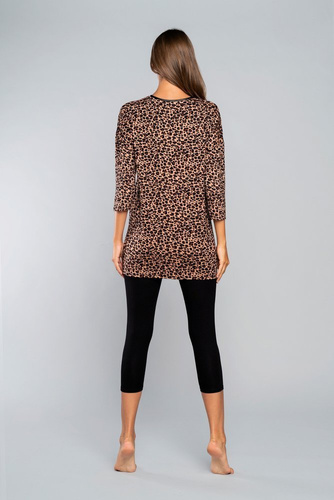 Pantera Pigiama donna manica 3/4 Moda italiana - stampa leopardo